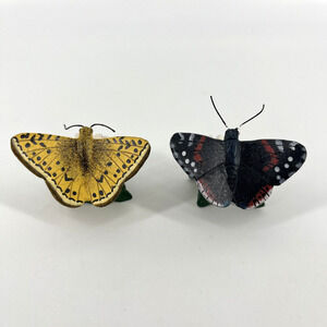 Land & Sea Flower Pot Hanger Figurine Nature Series Butterfly Moth Set of 2